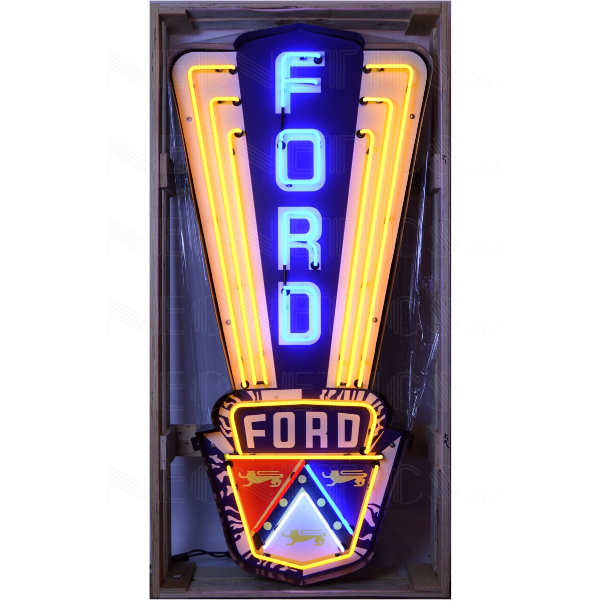 Ford Jubilee Neon Sign In a Steel Can