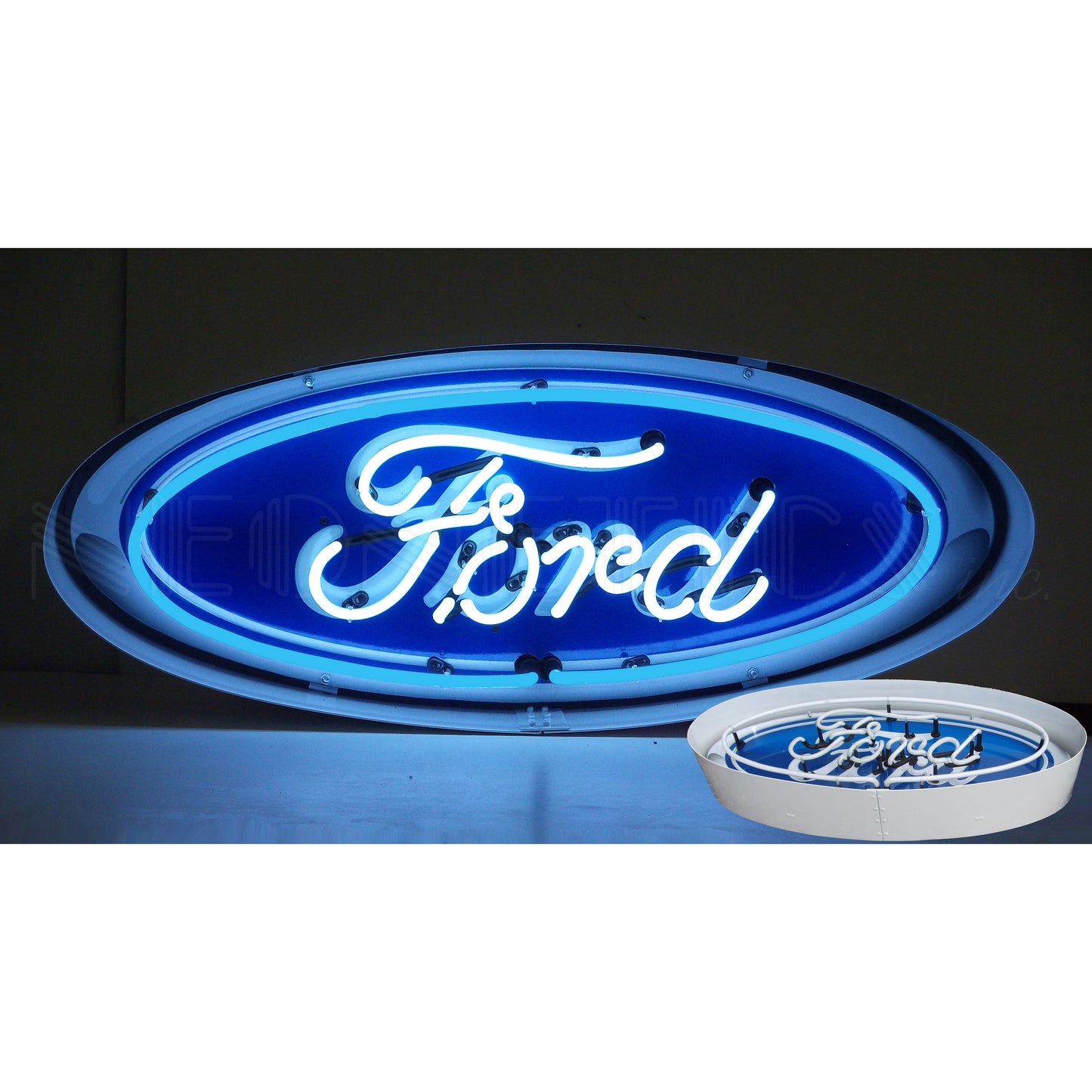Ford Oval Neon Sign in a Steel Can