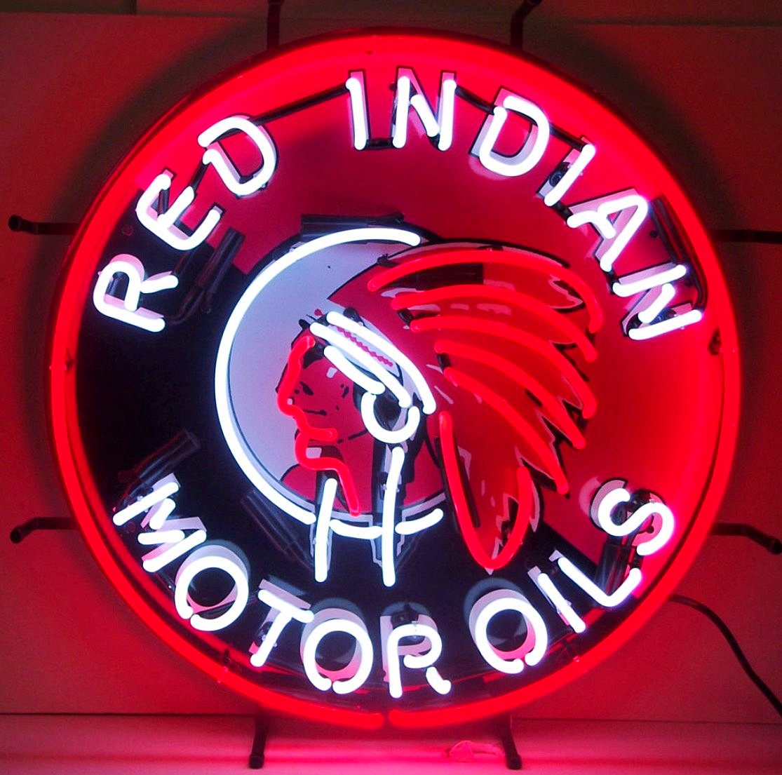 Red Indian Motor Oil Neon Sign