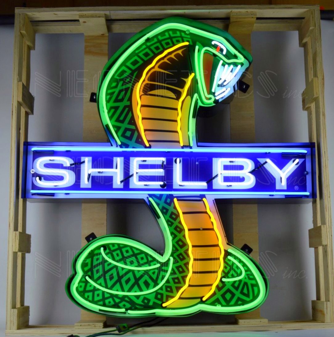 Shelby Cobra Neon Sign in a Steel Can