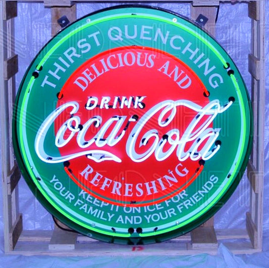 Coca Cola Evergreen in Steel Can Neon Sign