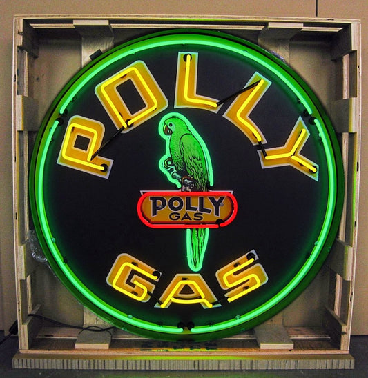 Polly Gas in Steel Can Neon Sign