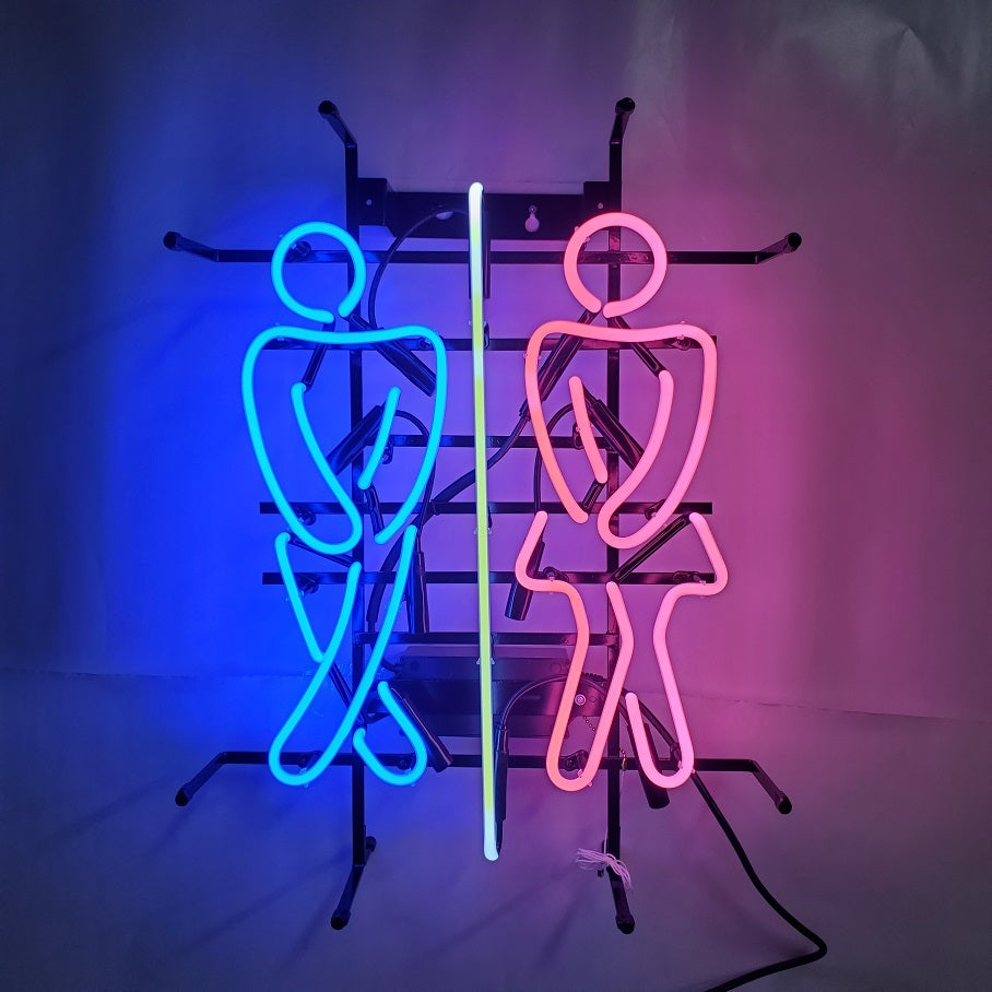 "Restrooms- Boy and Girl" Neon Sign